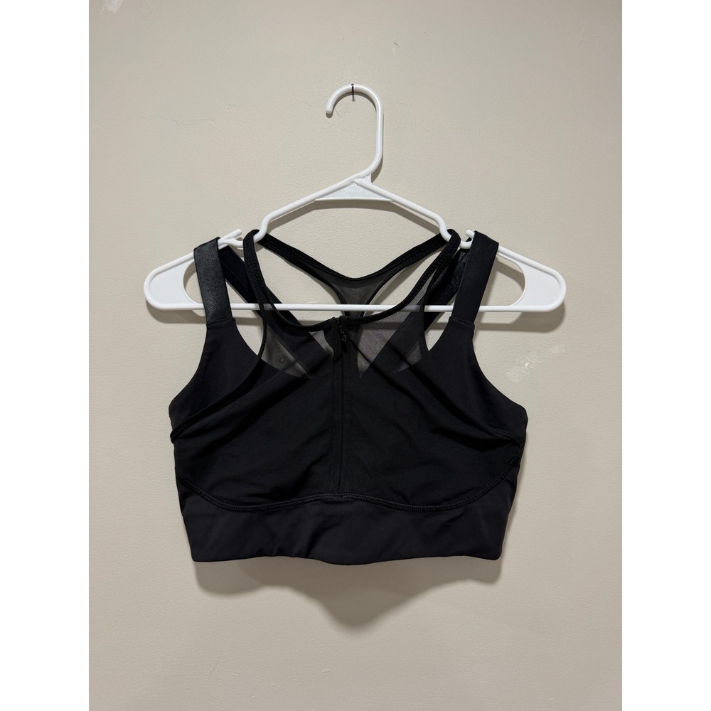 Lululemon Sports Bra Mesh Zip Athletic Running Workout Black Women Size 8‎